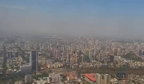 Panoramablick über die Stadt Santiago de Chile
