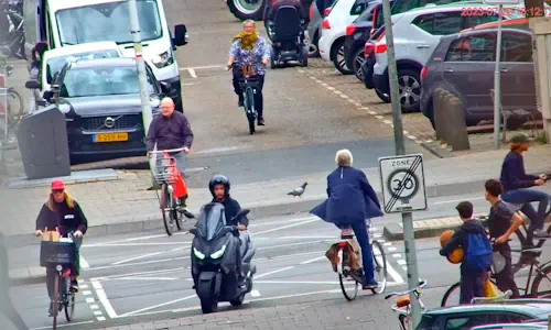 Fahrradüberquerung in Amsterdam